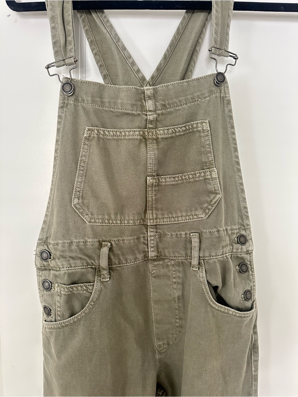 Free People Ziggy Denim Overalls in Olive Green